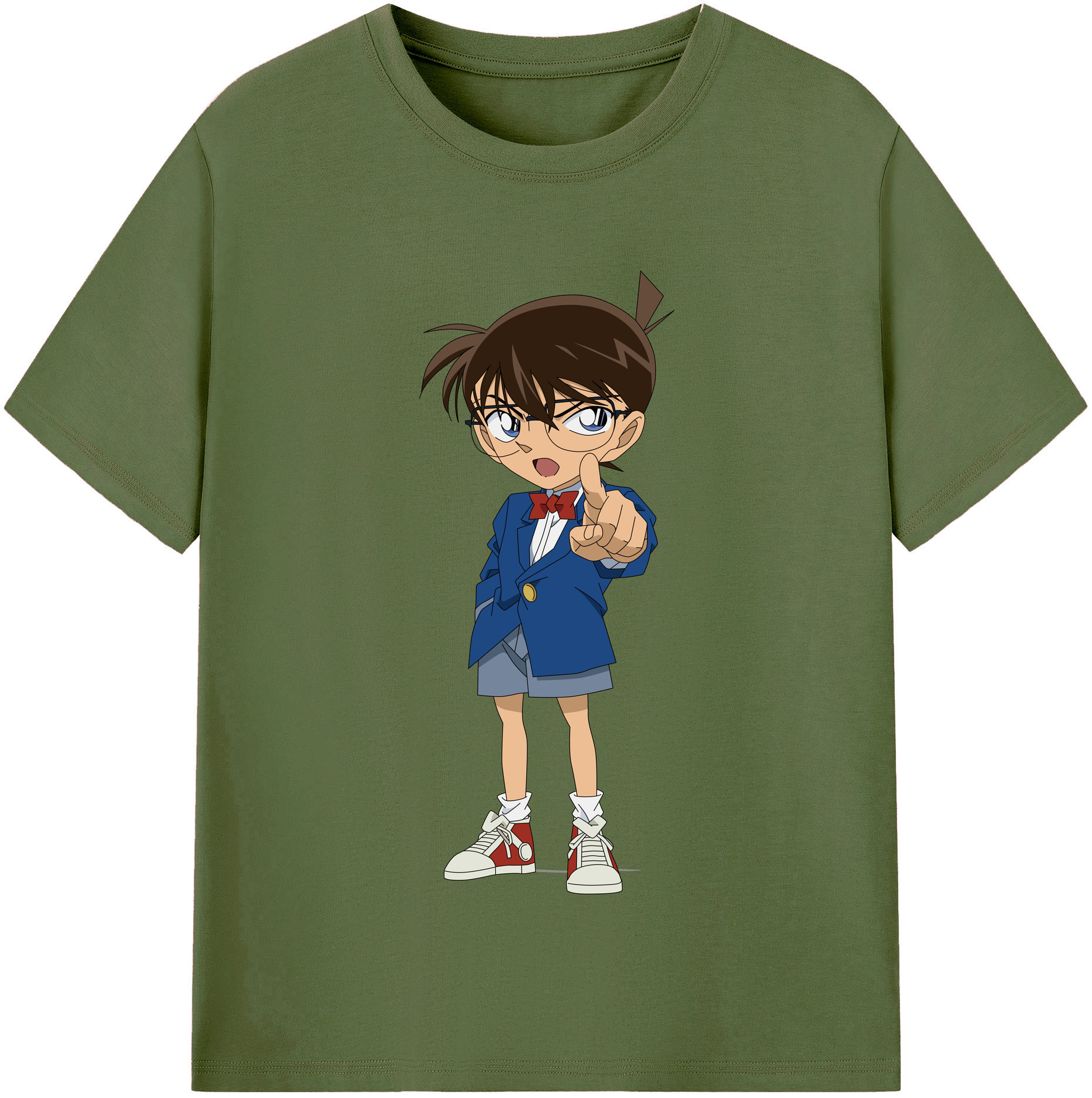 （画像用） 名探偵コナン 江戸川 コナン Detective Conan Conan Edogawa 綿100％半袖Tシャツ（フロントプリント）